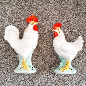 2 Vintage Roosters made  by Lefton in Japan